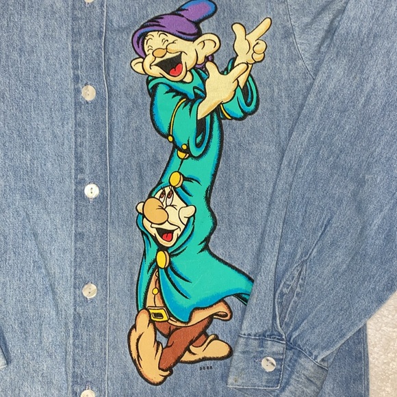 Vintage 90’s Mickey unlimited Jerry Leigh Dopey button down size 12 - Picture 2 of 8